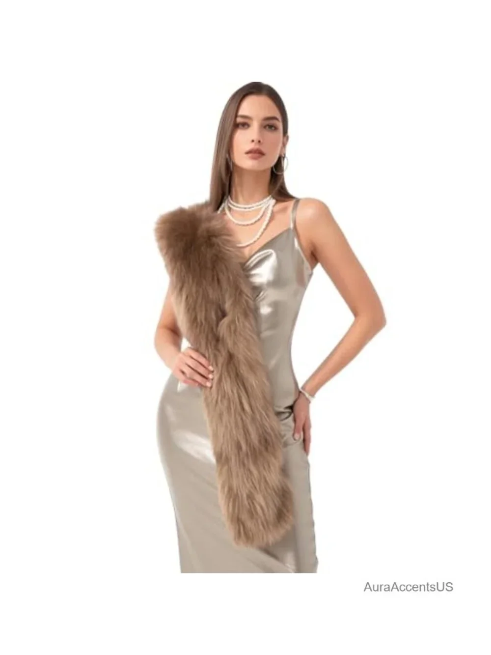 Faux Fur Collar Scarf Wrap Shawl Winter Warm Stole Neck Warmer